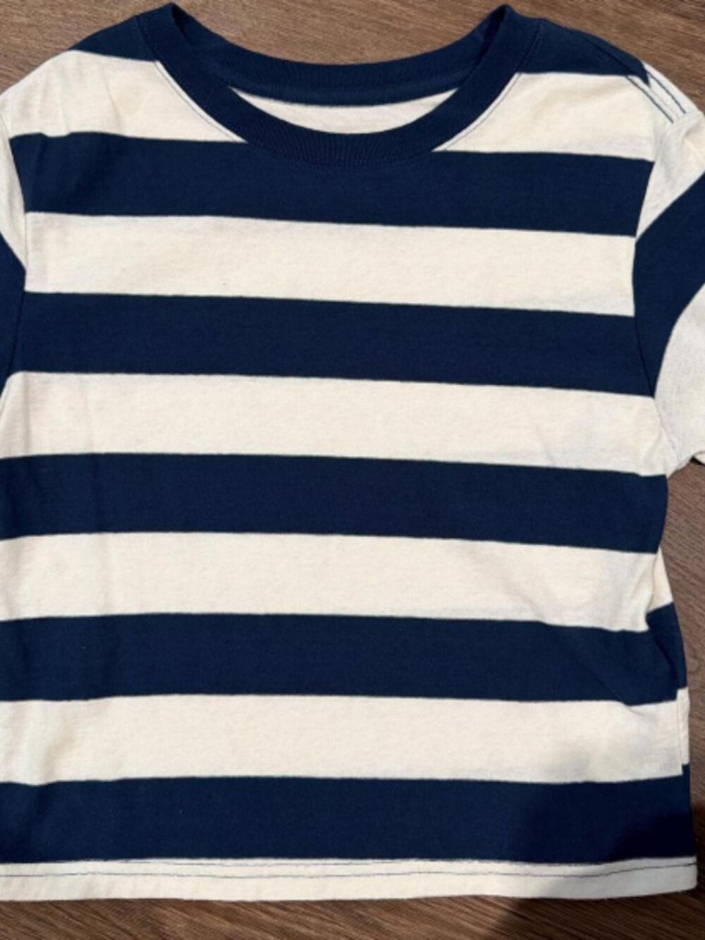 Japanese retro heavyweight pure cotton striped short sleeved T-shirt